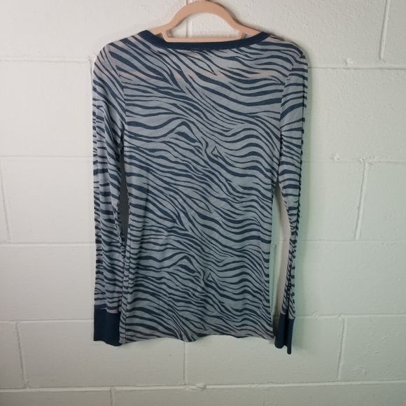 Vtg y2k free People tiger stripe burnout henley - Picture 4 of 8